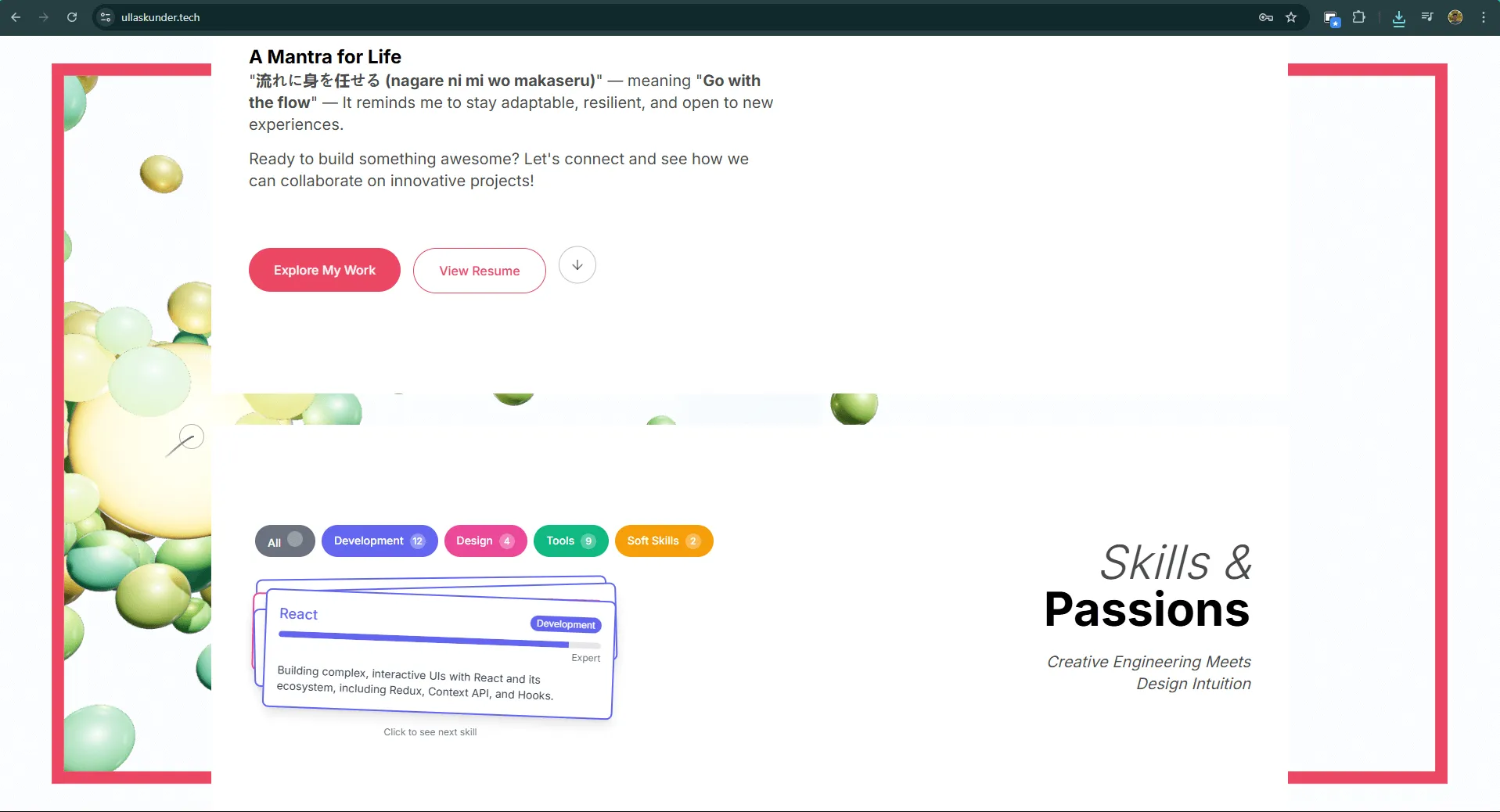 Homepage with Golden Ratio hero and interactive diagram